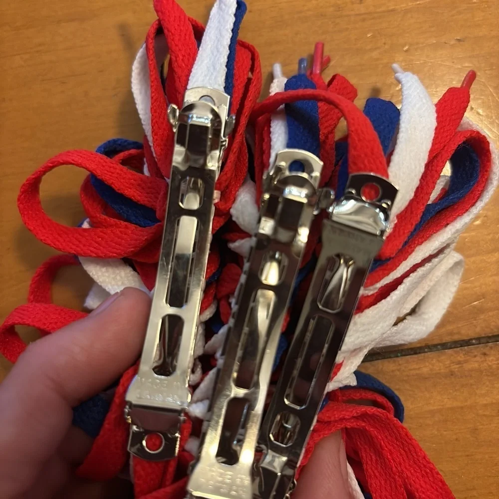 Set of 3 Red, White, and Blue Hair Barrettes